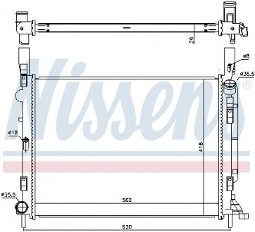 637618 NISSENS Радиатор охлаждения RENAULT KANGOO II (08-) 1.5 dCi (выр-во Nissens)