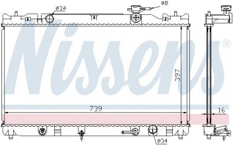 646351 NISSENS Радіатор охолодження TOYOTA CAMRY (01-) 2.0/2.4 (вир-во Nissens)