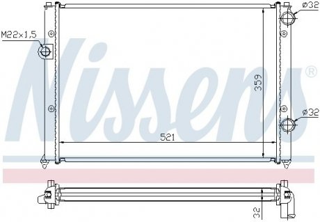 652511 NISSENS Радіатор охолодження VW PASSAT B4 (93-) (вир-во Nissens)