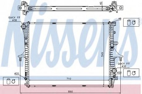 65276A NISSENS Радиатор охлаждения двигателя Audi Q7 Porsche Cayenne VW Touareg 2.5D-6.0 09.02-08.15