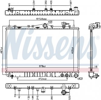 67006 NISSENS Радіатор охолодження HYUNDAI Sonata II (Y-3) (вир-во Nissens)