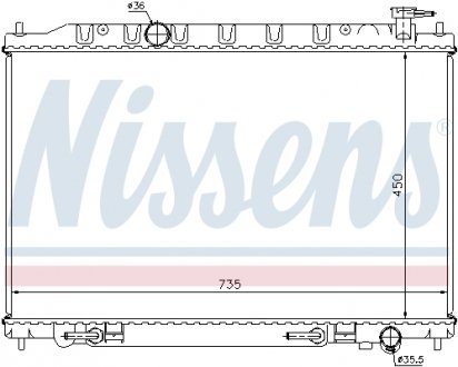 68712 NISSENS Радиатор охлаждения NISSAN MURANO (04-) 3.5i AT (выр-во Nissens)