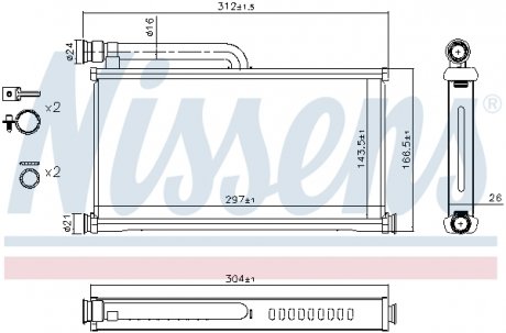 70233 NISSENS Радиатор обогрева салона