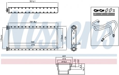 73002 NISSENS Радиатор обогрева салона