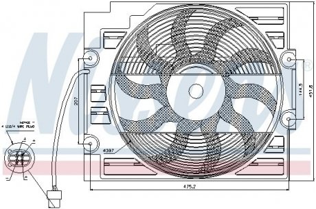 85421 NISSENS Вентилятор радіатора BMW (4pin) (вир-во Nissens)