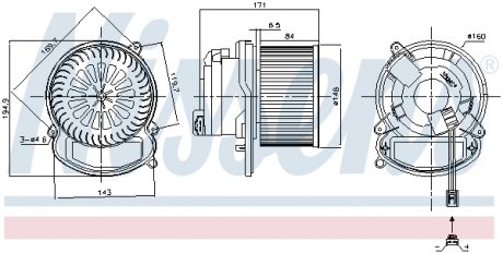 87504 NISSENS Вентилятор салона (с климат-контролем) Renault Megane IV 1.2-1.8 11.15-