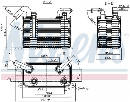 90722 NISSENS Радіатор масляний VW T5 03-2,5TDi (вир-во Nissens)