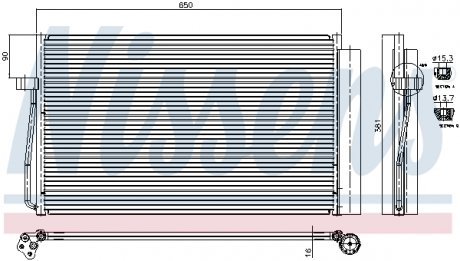 94747 NISSENS Радиатор кондиціонера BMW 5 E60-E61/BMW7 E65-E66-E67-E68 (вир-во Nissens)