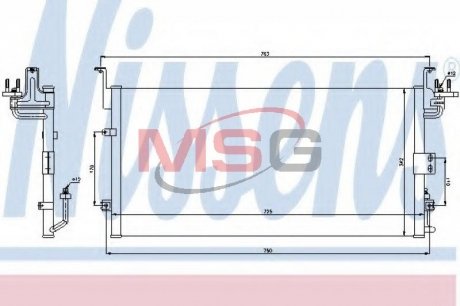 94775 NISSENS Радіатор кондиціонера HYUNDAI SONATA/KIA MAGENTIS 01>09/05 (вир-во Nissens)