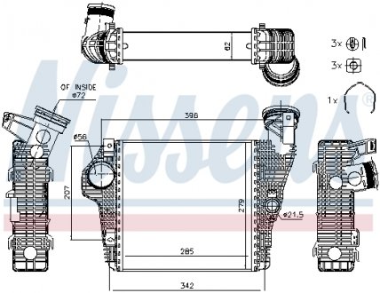 961426 NISSENS Радиатор интеркулера