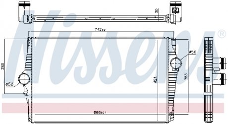 96601 NISSENS Радиатор наддува