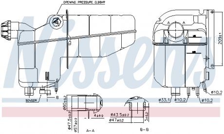 996020 NISSENS Компенсаційний бак, охолоджуюча рідина