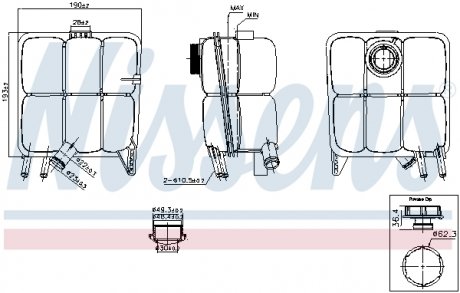 996123 NISSENS Бачок розширювальний з кришкою FORD C-MAX (CB7, CEU) (10-) 2.0 TDCi (вир-во Nissens)