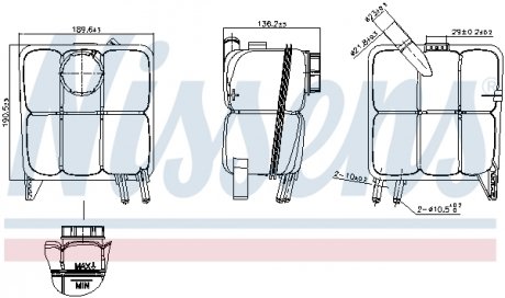 996138 NISSENS Бачок розширювальний з кришкою FORD FOCUS C-MAX (CAP, CB3) (03-) 1.6 TDCi (вир-во Nissens)