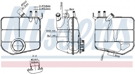 996143 NISSENS Бачок розширювальний з кришкою FORD FOCUS (1999) (вир-во Nissens)