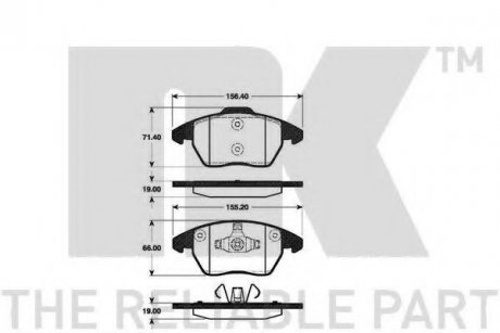 221953 NK Колодка перед, Peugeot 307 / SW 2.0 HDi 10.03- Peugeot 308/VW Jetta 2011-