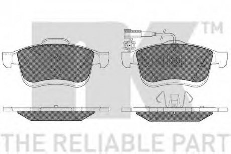 222390 NK Тормозные колодки дисковые перед. Fiat Doblo/Lancia Delta III 1.9 D Multijet 01/09-