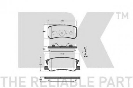 223025 NK Тормозные колодки дисковые зад. Mitsubishi Pajero 00-