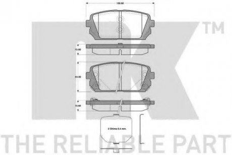 223431 NK Гальмівні колодки дискові зад. Kia Carens III (FG) 06-/Hyundai IX35 2.0CRDi 10-