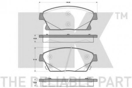 223646 NK Гальмівні колодки дискові передні. Opel Astra J (16) 09-