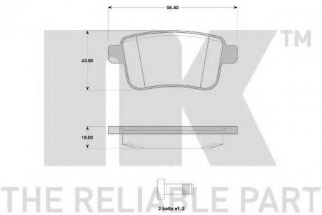 223960 NK Гальмівні колодки дискові зад. Renault Kangoo II 08-