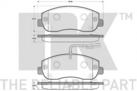 223966 NK Гальмівні колодки дискові перед. Opel Movano Renault Master III 2.3Dci/2.3Cdti 05.10-