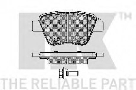 2247101 NK Гальмівні колодки зад. Audi A3/Seat Leon/Skoda Octavia, Superb, Yeti / VW Golf VI, Scirocco