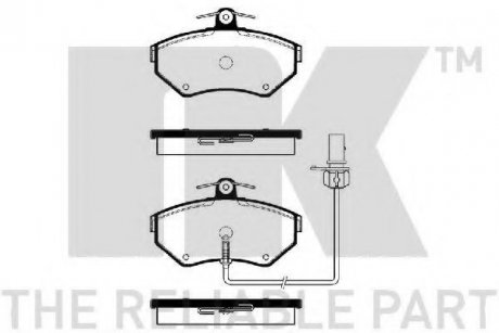 224756 NK С датч. Колодки тормоз. Audi A4 1.6-3.0 00-04,VW Passat