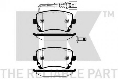 224764 NK Тормозные колодки дисковые зад. (с датчиком) Audi A4, A6 2.0TDI-6.75V8R 08.99-VW Т5