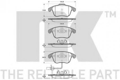 224794 NK Гальмівні колодки дискові перед. Audi A4/Q5 (8RB) 08-