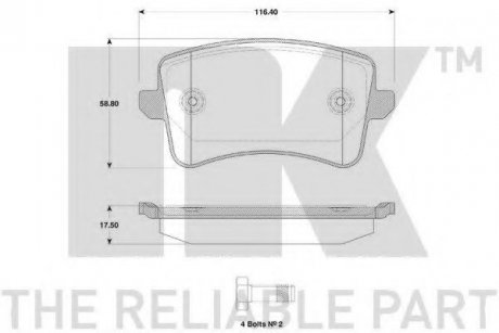 224796 NK Тормозные колодки дисковые зад. AUDI A4 ALLROAD B8, A4 B8, A5, Q5 1.8-4.2 06.07-05.17