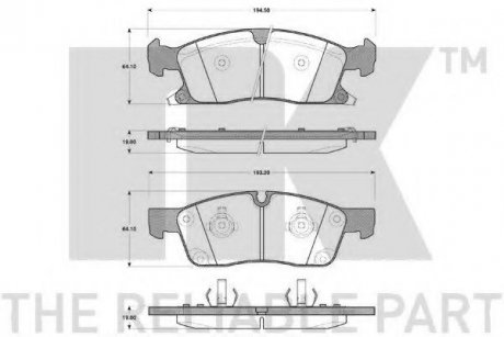 229330 NK Гальмівні колодки перед. DB M-class (W166) 2.1D-6.4i 10-/Jepp Grand Cherokee IV