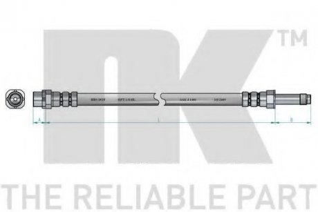 851523 NK Шланг тормозной зад. L/P d 265mm BMW 1 E81, 3 E90, X1 E84 05-