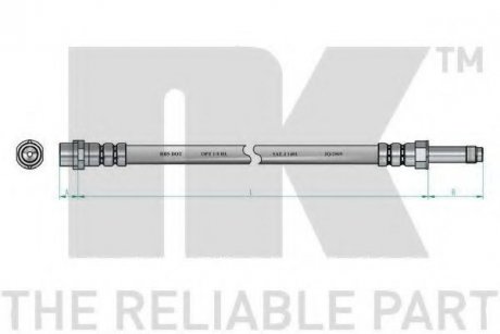 8547105 NK Тормозной шланг зад. правый VW T-5 03-