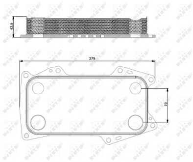 31203 NRF Радиатор масляний 120x37x250mm, 10 ribs DEUTZ