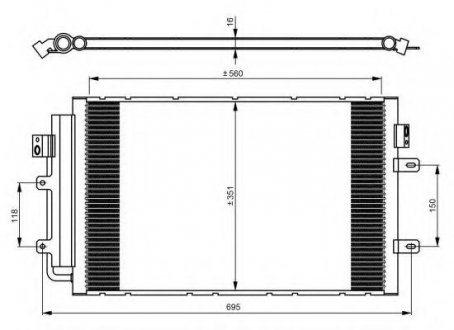 350083 NRF Радиатор кондиционера Iveco Daily V 2.3D/3.0D 09.11-02.14