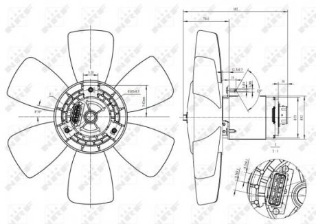 47429 NRF Вентилятор радіатора кондиціонера VW Caddy II/Golf II-III/Passat 1.0D-2.0 80-02 NRF 47429