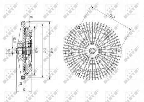 49575 NRF Вискомуфта DB 201 2,6 DB 124 2,6/3,0