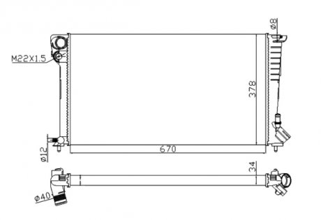 509510A NRF Радиатор охлаждения Citroen Berlingo 1.5D-2.0D 04.93-12.15