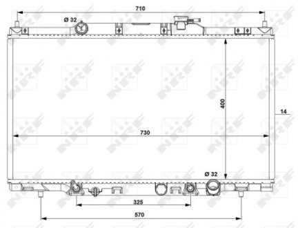 Радиатор охлаждения двигателя HONDA CR-V 02- (выр-во NRF) 53574