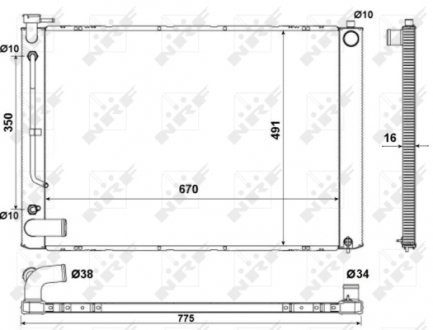 53681 NRF Радиатор охлаждения двигателя LEXUS RX 330 03- (выр-во NRF)