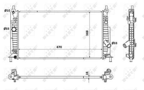 53905 NRF Радиатор основной Mazda 3 1.6-2.0 2009-