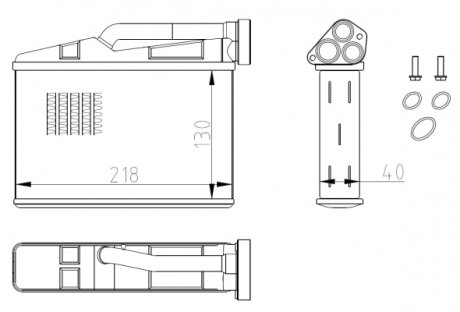 54409 NRF Радиатор печки BMW 5 (E39) 2.0-2.8i 97-03 (M52/M47/M51/M54/M57/M62) NRF 54409