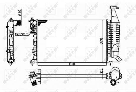 54677 NRF Радіатор охолодж. двигуна Citroen Berlingo 1.1/1.4/1.8 06.96-