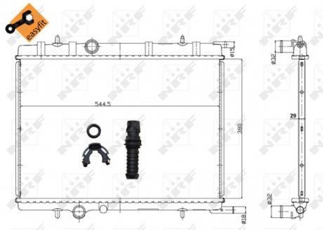 58308 NRF Радіатор Citroen C4, Xsara, Berlingo, Peugeot