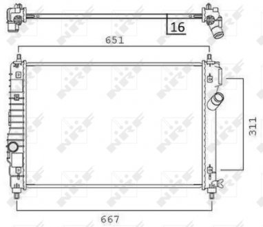 58505 NRF Радиатор охлаждения Chevrolet Aveo/Kalos 1.2 08- NRF 58505