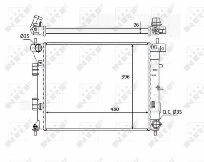 58522 NRF Радіатор охолодження двигуна HYUNDAI ELANTRA, I30 KIA CEED, PRO CEE´D 1.4D/1.6D 02.11-