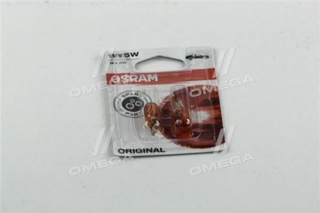 2827-02B OSRAM Лампа WY5W; WY5W 12V 5W W2,1X9,5D оранжевая 2шт