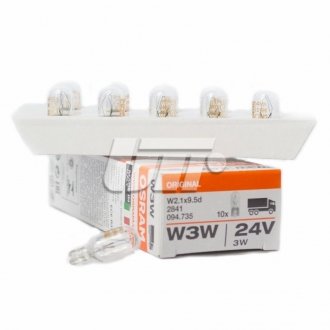 2841 OSRAM ЛАМПА W3W 24V 3W W2.1x9.5d FS STANDARD