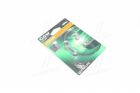 6418ULT-02B OSRAM Лампа допоміжн. освітлення C5W 12V 5W SV8.5-8.5 Ultra Life blister (вир-во OSRAM)